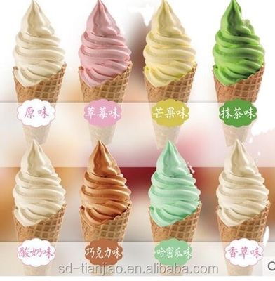 Crema in polvere di gelato morbido con durata di 24 mesi e 5% di Brix