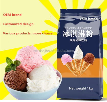 Delizioso cioccolato, sapore di frutta, gelato morbido, in polvere con 6,1 proteine